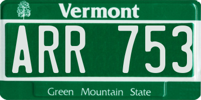 VT license plate ARR753