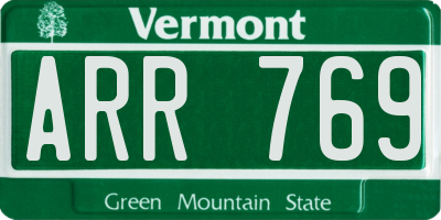 VT license plate ARR769