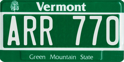 VT license plate ARR770