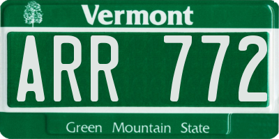 VT license plate ARR772