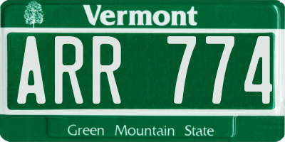 VT license plate ARR774