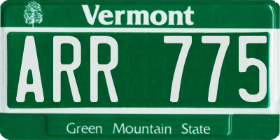 VT license plate ARR775