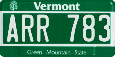 VT license plate ARR783