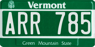 VT license plate ARR785