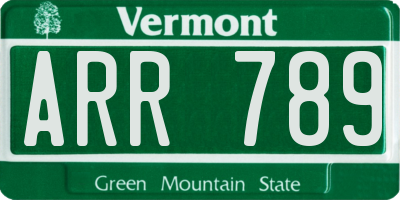 VT license plate ARR789