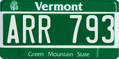 VT license plate ARR793