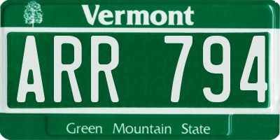 VT license plate ARR794