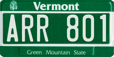 VT license plate ARR801