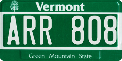 VT license plate ARR808
