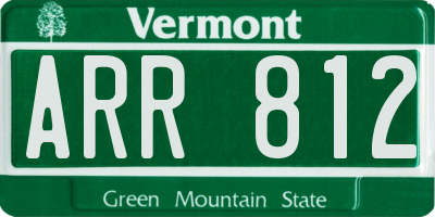 VT license plate ARR812