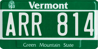 VT license plate ARR814