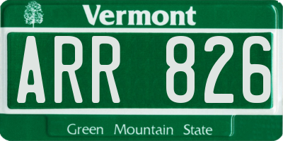 VT license plate ARR826