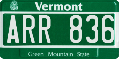 VT license plate ARR836
