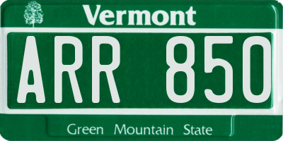 VT license plate ARR850