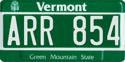 VT license plate ARR854