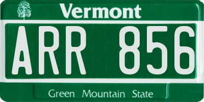 VT license plate ARR856