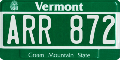 VT license plate ARR872