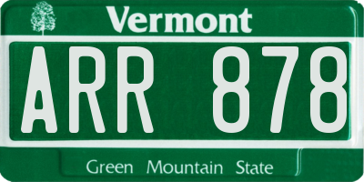 VT license plate ARR878