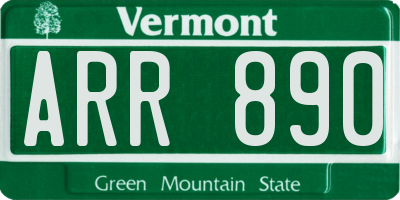 VT license plate ARR890