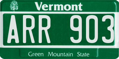 VT license plate ARR903