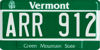VT license plate ARR912