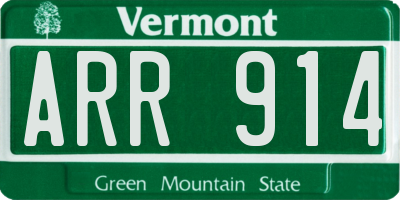 VT license plate ARR914