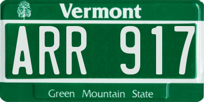 VT license plate ARR917