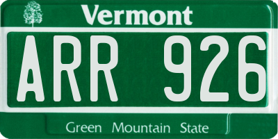 VT license plate ARR926