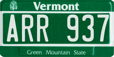 VT license plate ARR937