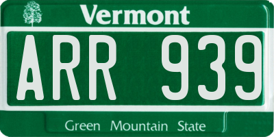 VT license plate ARR939