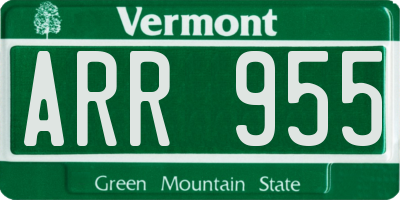 VT license plate ARR955