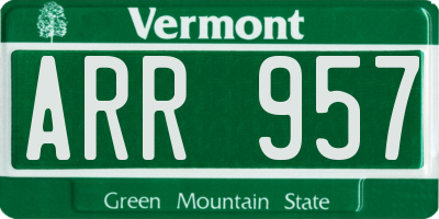 VT license plate ARR957