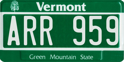 VT license plate ARR959