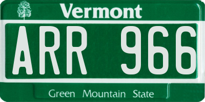 VT license plate ARR966