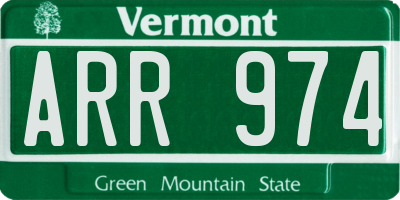 VT license plate ARR974
