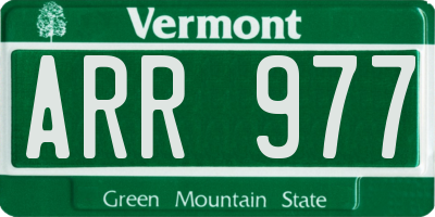 VT license plate ARR977