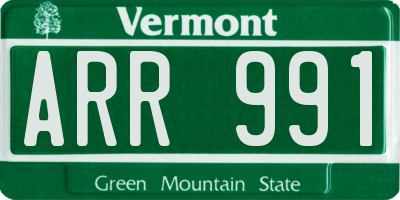 VT license plate ARR991