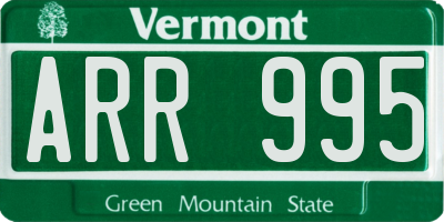 VT license plate ARR995