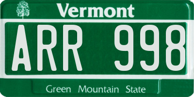 VT license plate ARR998