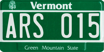 VT license plate ARS015