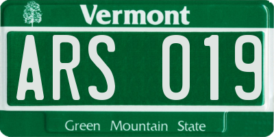 VT license plate ARS019