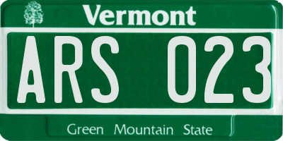 VT license plate ARS023