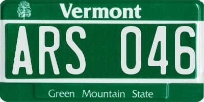 VT license plate ARS046