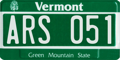 VT license plate ARS051