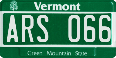 VT license plate ARS066