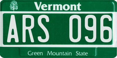 VT license plate ARS096