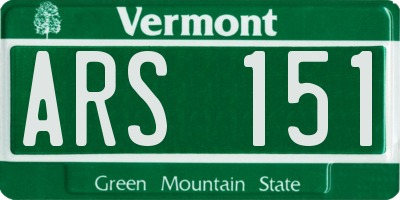 VT license plate ARS151