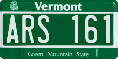 VT license plate ARS161