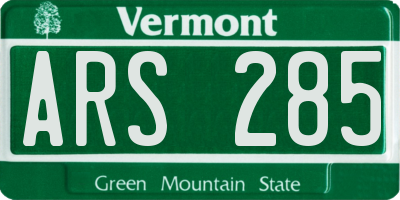 VT license plate ARS285