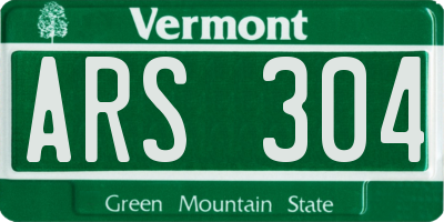 VT license plate ARS304